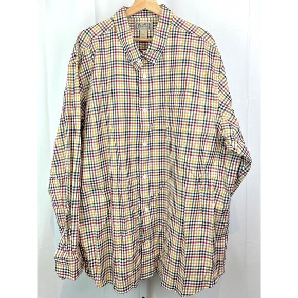 DULUTH TRADING Mens 3XL Wrinklefighter Long Sleeve Shirt Check Cotton Multicolor - Picture 9 of 9